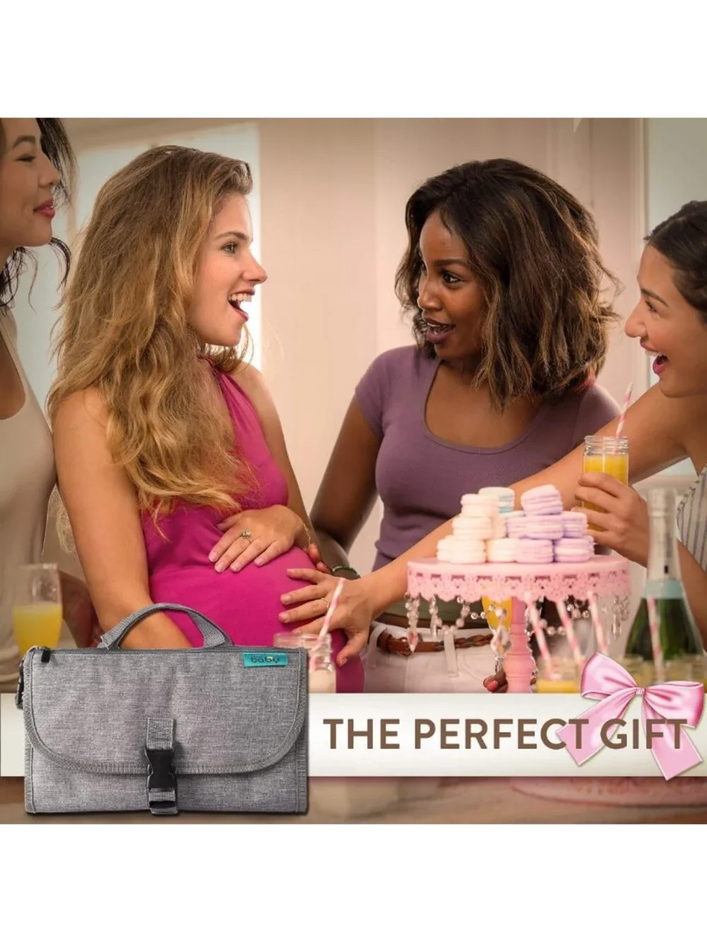 Portable Baby Diaper Changing Pad with Wipes Pocket - Classic Grey Travel